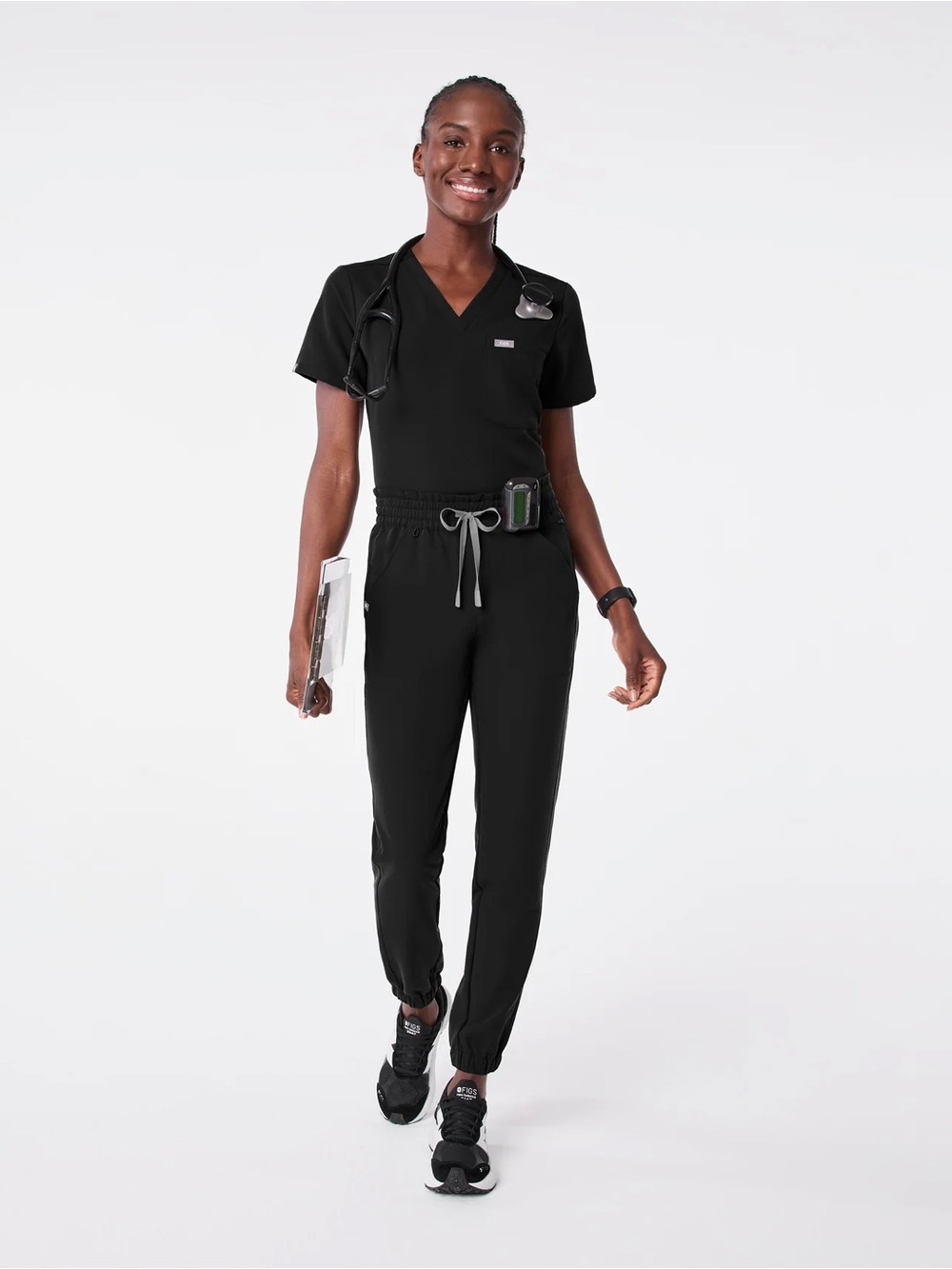 Figs black scrub set. Xsp Regina joggers and xs Catarina
